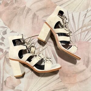 Sol Sana Cream Strappy Block Heels